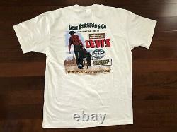 Vintage Ds Levi's Western Denim Jeans Gold Rush T Shirt L 90s Tee Single Stitch