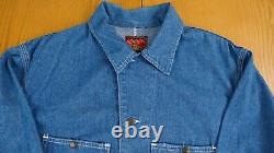 Vintage ENGINEER DENIM JACKET Mens Large Blue Railroad Chore H. W. Carter & Sons