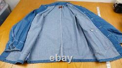 Vintage ENGINEER DENIM JACKET Mens Large Blue Railroad Chore H. W. Carter & Sons