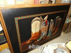Vintage Franco Painting Artmaster Studios Fancy Boots 42×63 1980s LARGE