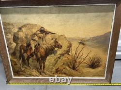Vintage Frederic Remington Apache AmbushWestern Print 18x 24 Framed