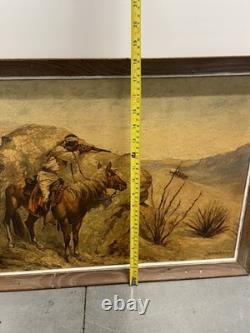 Vintage Frederic Remington Apache AmbushWestern Print 18x 24 Framed