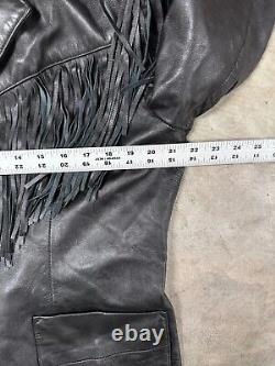 Vintage Fringe Leather Jackets Women's Lg/XL Stampede Moto Biker Western 80s