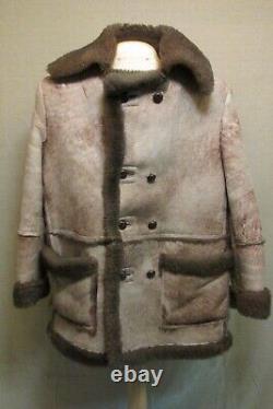 Vintage GOODGAL Sheepskin Shearling leather Marlboro Man Jacket Coat Men's M USA