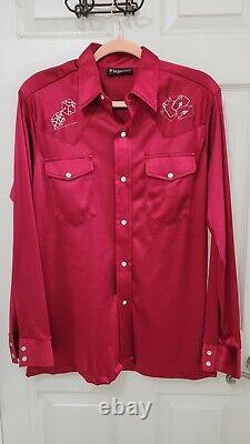 Vintage Gaucho Orig. Men's Rockabilly/Western/Riverboat/Gambler shirt Large Red