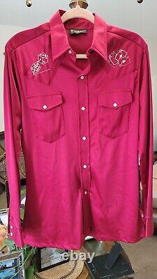 Vintage Gaucho Orig. Men's Rockabilly/Western/Riverboat/Gambler shirt Large Red