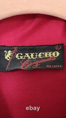 Vintage Gaucho Orig. Men's Rockabilly/Western/Riverboat/Gambler shirt Large Red