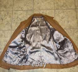 Vintage Genuine Deerskin Leather Coat Custom Made Brown Quilted Western Jacket