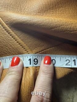 Vintage Genuine Deerskin Leather Coat Custom Made Brown Quilted Western Jacket