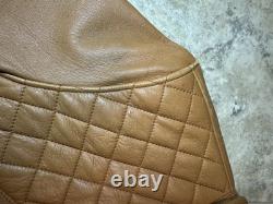 Vintage Genuine Deerskin Leather Coat Custom Made Brown Quilted Western Jacket