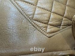 Vintage Genuine Deerskin Leather Coat Custom Made Brown Quilted Western Jacket