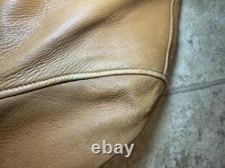Vintage Genuine Deerskin Leather Coat Custom Made Brown Quilted Western Jacket