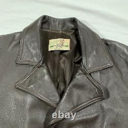 Vintage Genuine Deerskin Lined Leather Jacket Custom Coat Co. Mens L/XL Brown