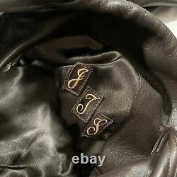 Vintage Genuine Deerskin Lined Leather Jacket Custom Coat Co. Mens L/XL Brown