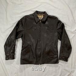 Vintage Genuine Deerskin Lined Leather Jacket Custom Coat Co. Mens M/L Brown