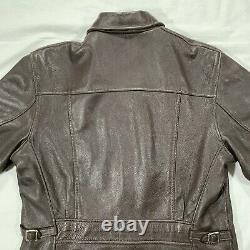 Vintage Genuine Deerskin Lined Leather Jacket Custom Coat Co. Mens M/L Brown