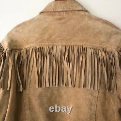 Vintage Genuine Leather Fringe Western Jacket