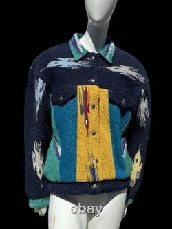 Vintage Gerard Western Aztec Blanket Jacket Outerwear Size Large Unisex Western