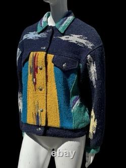 Vintage Gerard Western Aztec Blanket Jacket Outerwear Size Large Unisex Western