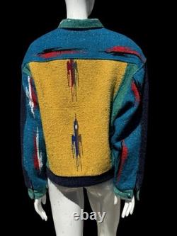 Vintage Gerard Western Aztec Blanket Jacket Outerwear Size Large Unisex Western