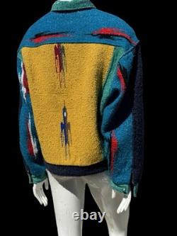 Vintage Gerard Western Aztec Blanket Jacket Outerwear Size Large Unisex Western