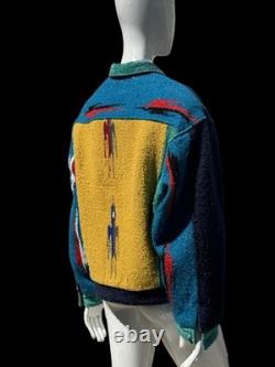 Vintage Gerard Western Aztec Blanket Jacket Outerwear Size Large Unisex Western
