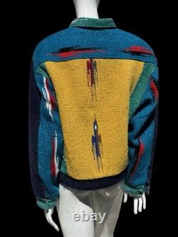 Vintage Gerard Western Aztec Blanket Jacket Outerwear Size Large Unisex Western