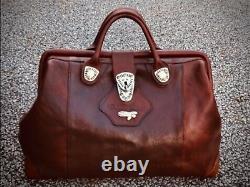 Vintage Gil Holsters Limited Edition HEAVY Caramel Leather Widemouth Duffel Bag