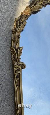 Vintage Gold Ornate Wall Mirror Hollywood Regency Baroque Style Arch Frame Large