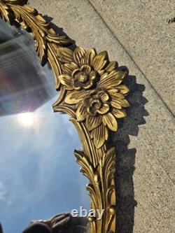Vintage Gold Ornate Wall Mirror Hollywood Regency Baroque Style Arch Frame Large