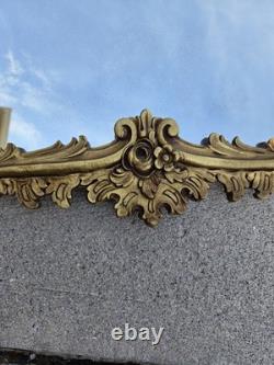 Vintage Gold Ornate Wall Mirror Hollywood Regency Baroque Style Arch Frame Large