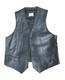 Vintage H Bar C California Ranchwear Black Leather Western Vest Size 44 #7377
