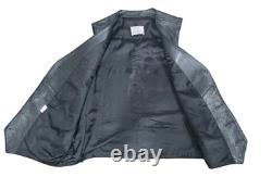 Vintage H Bar C California Ranchwear Black Leather Western Vest Size 44 #7377