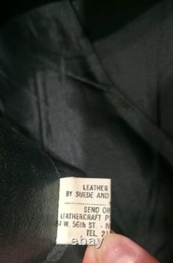 Vintage H Bar C California Ranchwear Black Leather Western Vest Size 44 #7377