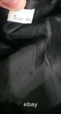 Vintage H Bar C California Ranchwear Black Leather Western Vest Size 44 #7377