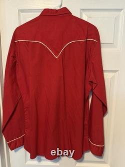 Vintage H Bar C California Ranchwear Men's Large Embroidered Pearl Snap Western