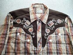 Vintage H Bar C California Ranchwear Western Pearl Snap Long Sleeve Shirt Large
