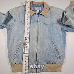 Vintage H Bar C Denim Bomber Jacket Western Ranchwear USA Men's Large
