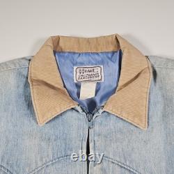 Vintage H Bar C Denim Bomber Jacket Western Ranchwear USA Men's Large