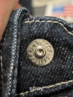 Vintage H Bar C Ranchwear DENIM WESTERN SAWTOOTH SHIRT Size L Black Diamond Snap