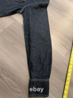 Vintage H Bar C Ranchwear DENIM WESTERN SAWTOOTH SHIRT Size L Black Diamond Snap