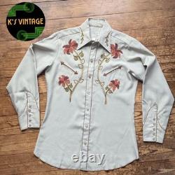 Vintage HBARC Western Shirt Chain Stitch 1970s