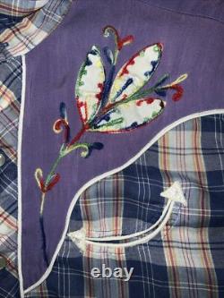 Vintage HBarC Ranchwear Shirt Pearl Snap Rockabilly Sz Large RARE 50s 60s