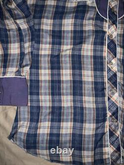 Vintage HBarC Ranchwear Shirt Pearl Snap Rockabilly Sz Large RARE 50s 60s