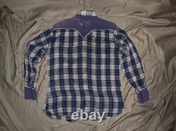 Vintage HBarC Ranchwear Shirt Pearl Snap Rockabilly Sz Large RARE 50s 60s