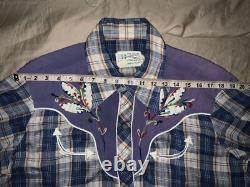Vintage HBarC Ranchwear Shirt Pearl Snap Rockabilly Sz Large RARE 50s 60s
