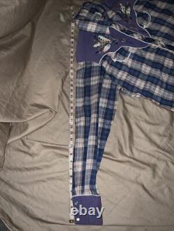 Vintage HBarC Ranchwear Shirt Pearl Snap Rockabilly Sz Large RARE 50s 60s