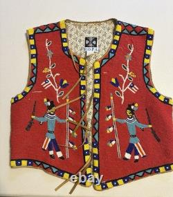 Vintage Hairston Roberson ROPA Beaded Vest Southwestern M/L Tribal Western