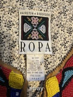 Vintage Hairston Roberson ROPA Beaded Vest Southwestern M/L Tribal Western