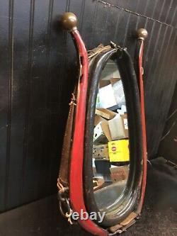 Vintage Horse Collar with Brass Ball Hames and Mirror Lg Size 30in x 15in